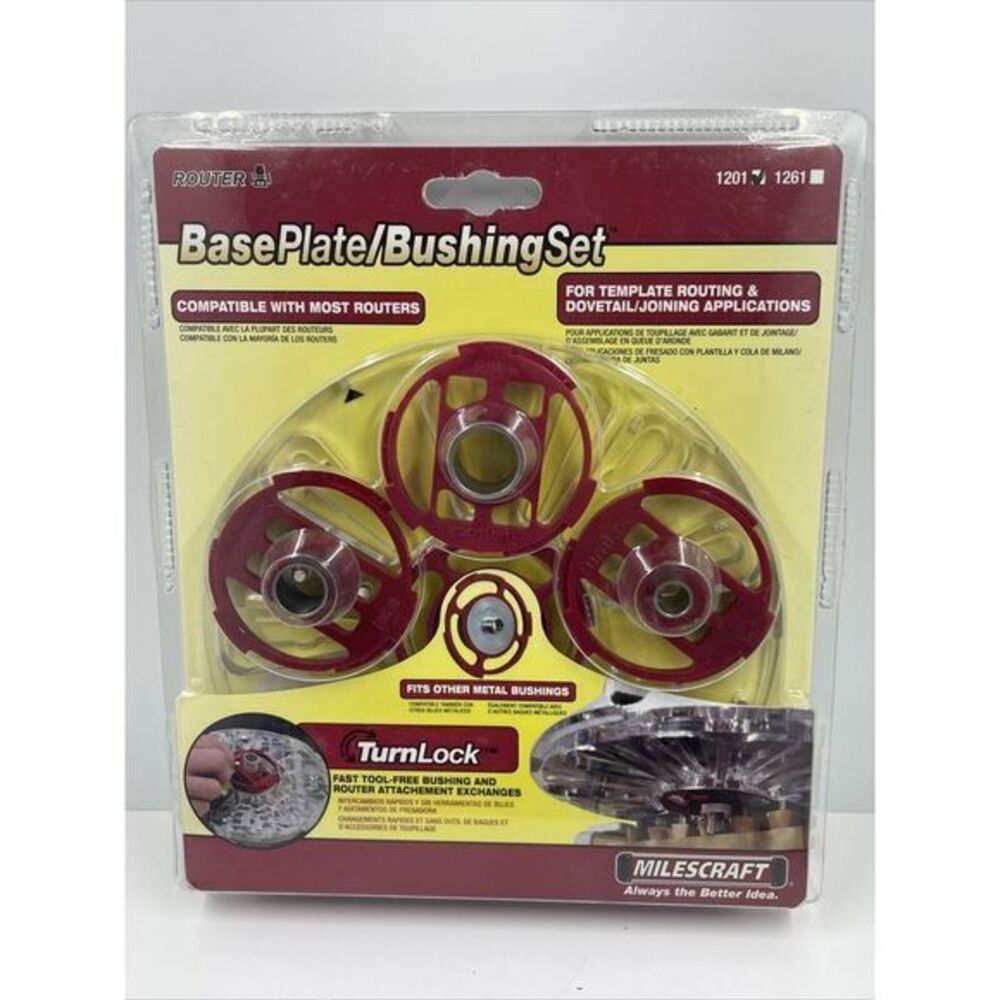 Milescraft 1201 Base Plate & Bushing Set‎ & Turnlock Bushing Set